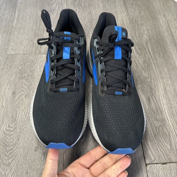 Size 9 - Brooks Launch 8 Black Blue Running Shoe Men SAMPLE